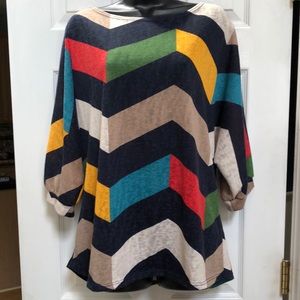 EUC Colorful Chevron Top | Size XL